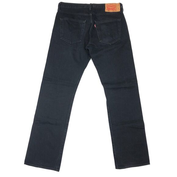 Levis 501 Black Denim Jeans Pants Bottoms size 32x32 Irregular B29 - Picture 5 of 8
